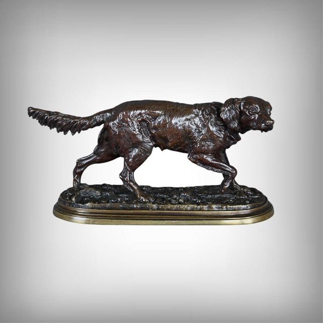 P-J. Mêne, Spaniel on Point, Mid-19th Century, Bronze For Sale - Image 17 of 17