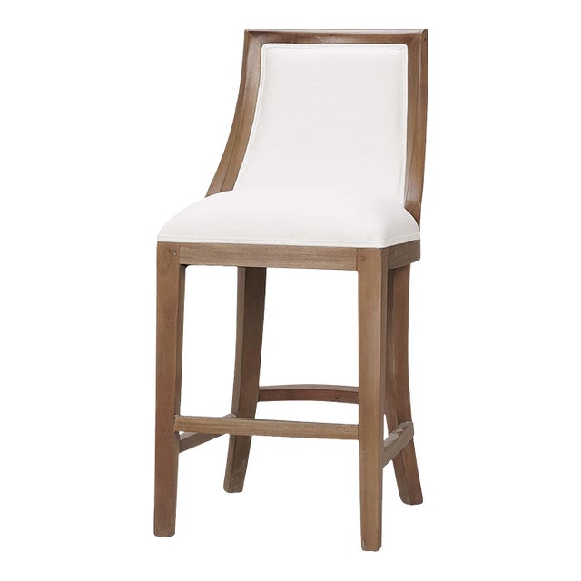 Modern Classic Upholstered Counter Stool For Sale