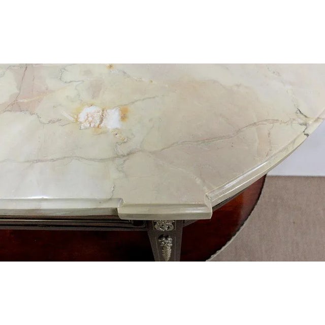 Large 18th Century Louis XVI Style Mahogany and Marble Console Table For Sale - Image 9 of 18