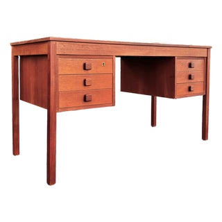 Mid Century Danish Modern Teak Writing Desk | by Domino Møbler For Sale
