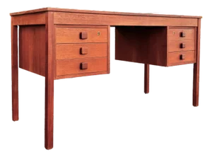 Mid Century Danish Modern Teak Writing Desk | by Domino Møbler