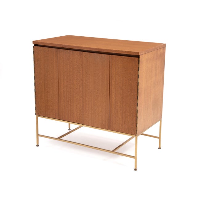 Paul McCobb Calvin Irwin Collection Bi-Fold Door 4 Drawer Dresser Credenza Chest Mahogany Brass For Sale - Image 10 of 18