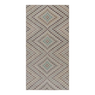 Vintage Zeki Müren Runner Rug, With Geometric Patterns, From Rug & Kilim For Sale