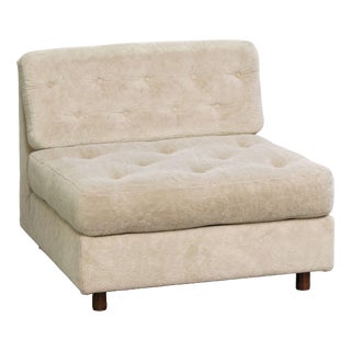 Vintage Beige Fabric Armchair For Sale
