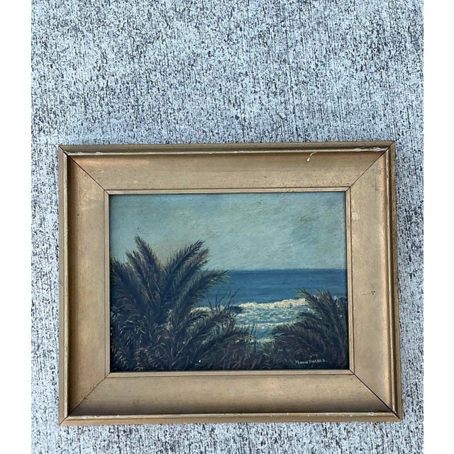 Vintage Original Seascape Oil Painting For Sale In West Palm - Image 6 of 12