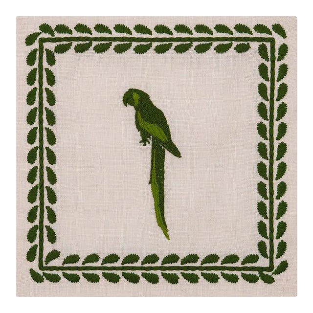 Johanna Ortiz Dark Jungle Caica Cocktail Napkin, Set of 4 For Sale