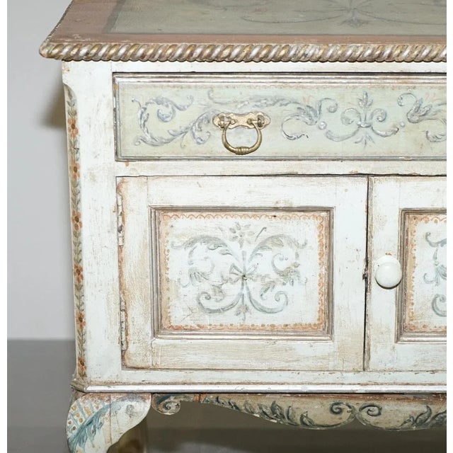 Wood Hand Painted Side Table or Cupboard with Claw & Ball Feet, 1900s For Sale - Image 7 of 18