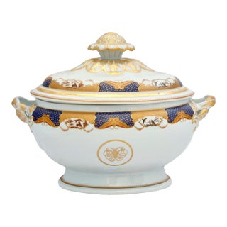 Mottahedeh "Golden Butterfly" Tureen, Nelson Rockefeller Collection For Sale