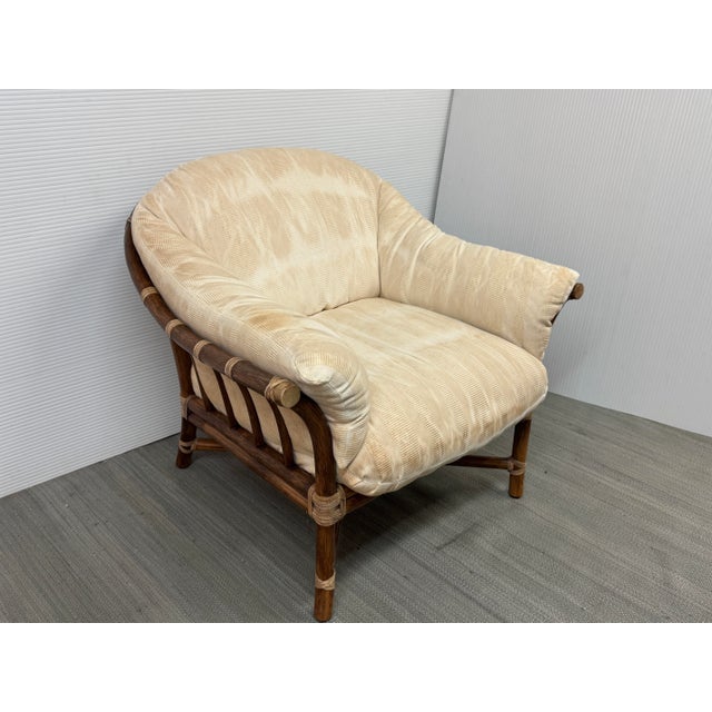 Contemporary McGuire Furniture Modern Organic Rattan Lounge Chair For Sale - Image 3 of 12