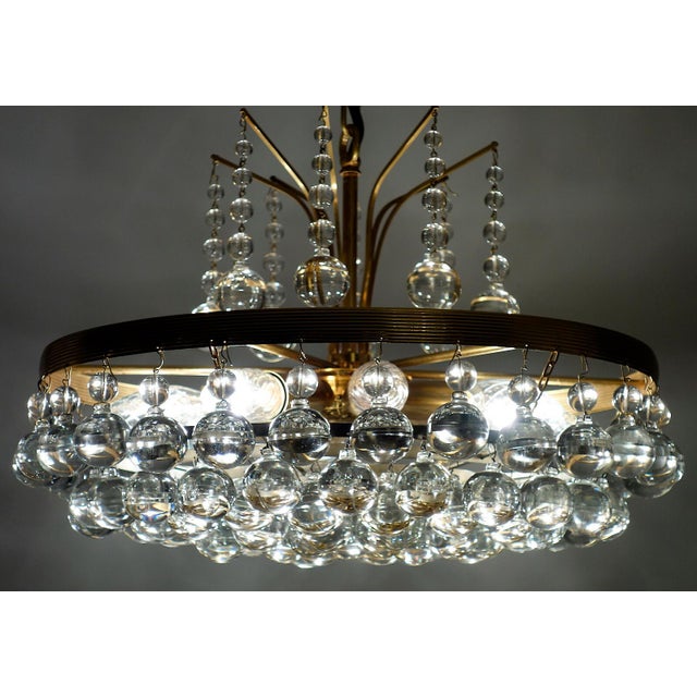 1960s Brass and Glass Drop 8-Light Chandelier from Christoph Palme, 1960s For Sale - Image 5 of 13