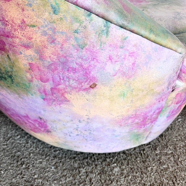 Postmodern Pink Multi Colored Nautilus Swivel Lounge Chairs by Directional - A Pair For Sale - Image 11 of 12