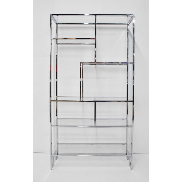 DIA - Design Institute America Design Institute of America Chrome and Glass Etagere For Sale - Image 4 of 8