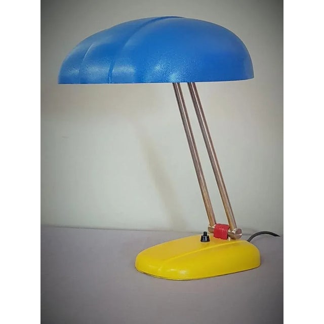 Blue Vintage Table Lamp by Sigfried Giedion for BAG Turgi For Sale - Image 8 of 18