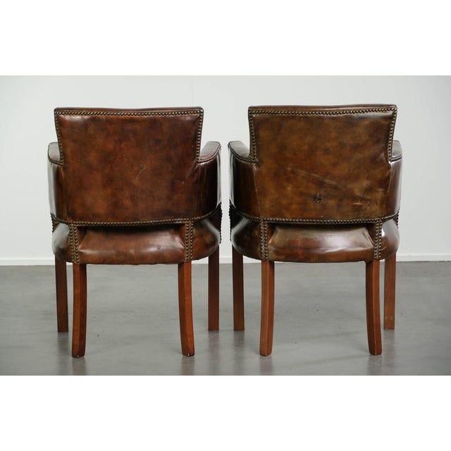 Vintage Dining Chairs in Cowhide Leather, Set of 2 For Sale - Image 3 of 12