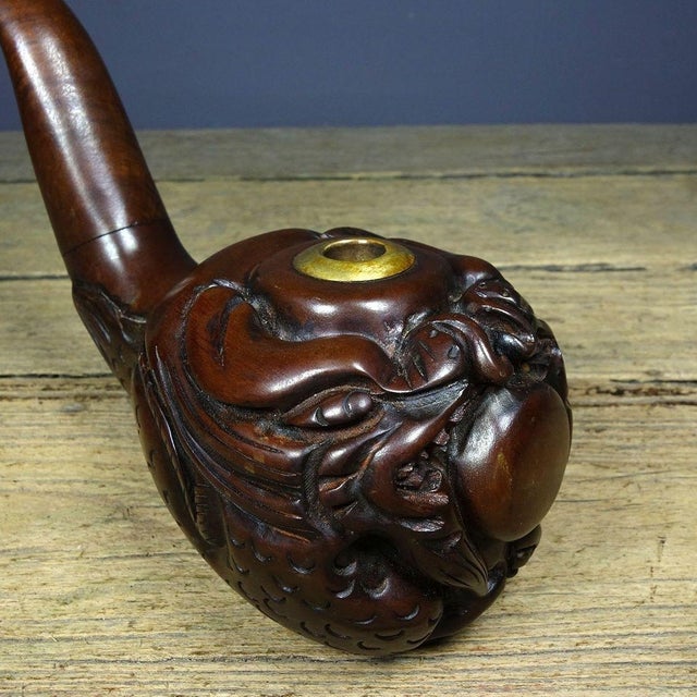 Late 19th Century Carved Rosewood Tobacco Pipe With Dragon Motif, 680g For Sale - Image 9 of 9