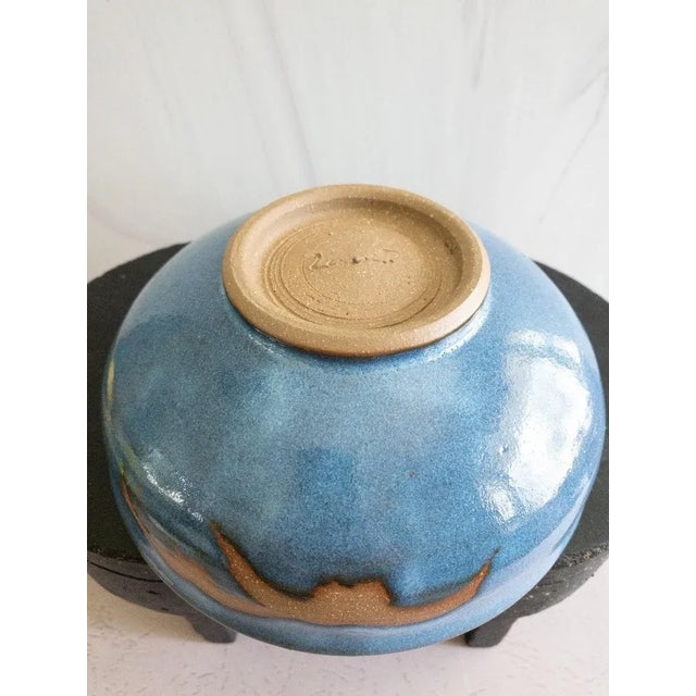 1970s 1970s Vintage Midcentury Pottery Bowl Ikebana For Sale - Image 5 of 13