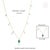 Oval Emerald & Diamond Drop Halo Station Charm Necklace in 14k Yellow Gold For Sale - Image 9 of 13