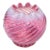 Round Pink Flashed Cranberry Art Glass Peppermint Swirl Vase Art Deco For Sale