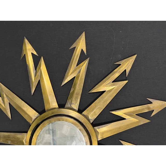 Vintage Hollywood Regency Sunburst Mirror, 1980 For Sale - Image 4 of 8