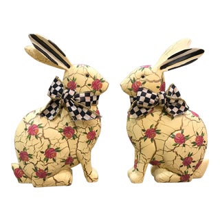 MacKenzie Childs Rosie the Rabbit Bookeneds - a Pair For Sale