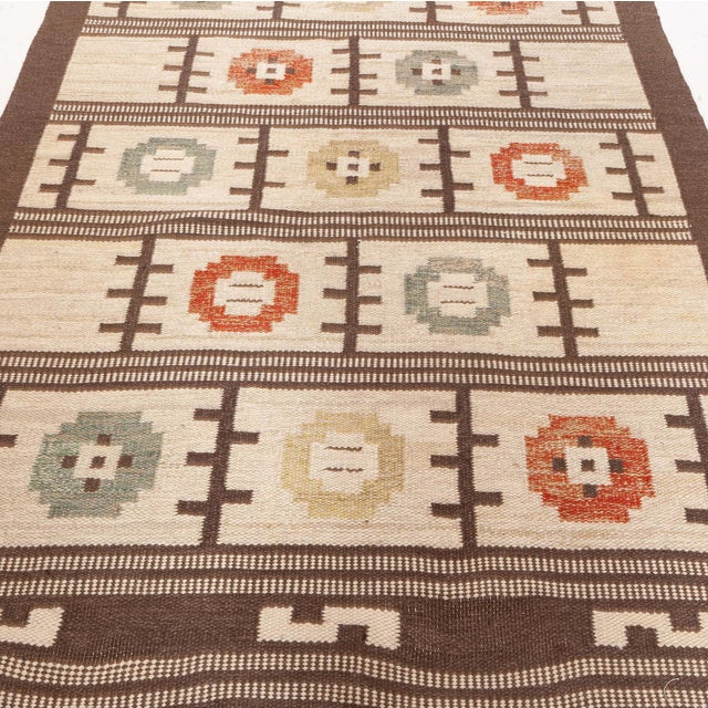 Doris Leslie Blau Vintage Swedish Flat Woven Rug For Sale - Image 4 of 7