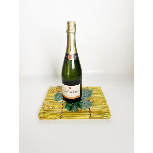 Yellow Glazed Ceramic Trivet, France, 1970s For Sale - Image 3 of 12