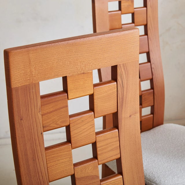Elm Dining Chair Attributed to Maison Regain, 1970s - 2 Available For Sale - Image 11 of 12