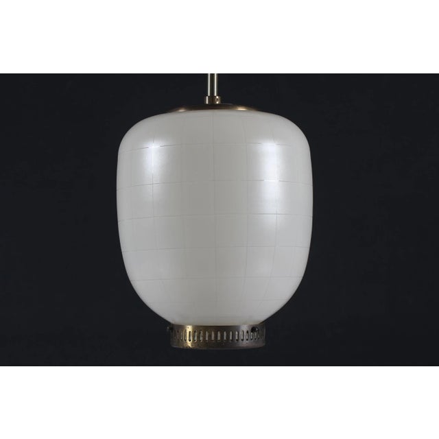 Mid-Century Modern Opaline Glass Pendant Lamp by Bent Karlby for Lyfa, 1960s For Sale - Image 3 of 7