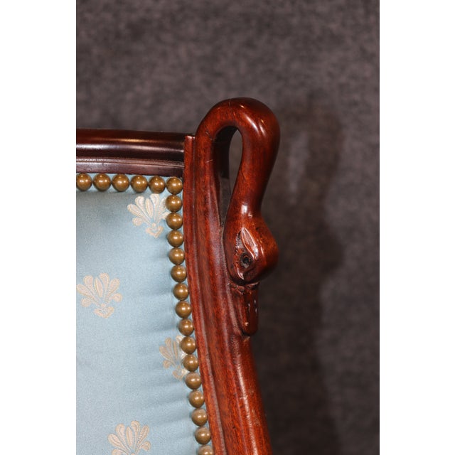 Set of 4 French Empire Carved Mahogany Dining Chairs in the Maison Jansen Style For Sale - Image 12 of 12