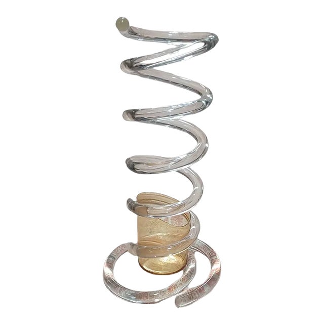1940s Vintage Dorothy Thorpe Style Spiral Lucite Umbrella Stand For Sale