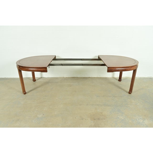 Wood Thomasville Mid-Century Hollywood Regency Chinoiserie Walnut Extension Dining Table, Circa 1970s For Sale - Image 7 of 12