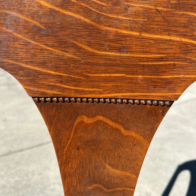 Mid-Century Modern Vintage Wooden Dining Chairs With Studded Cushions- Set of 6 For Sale - Image 3 of 10