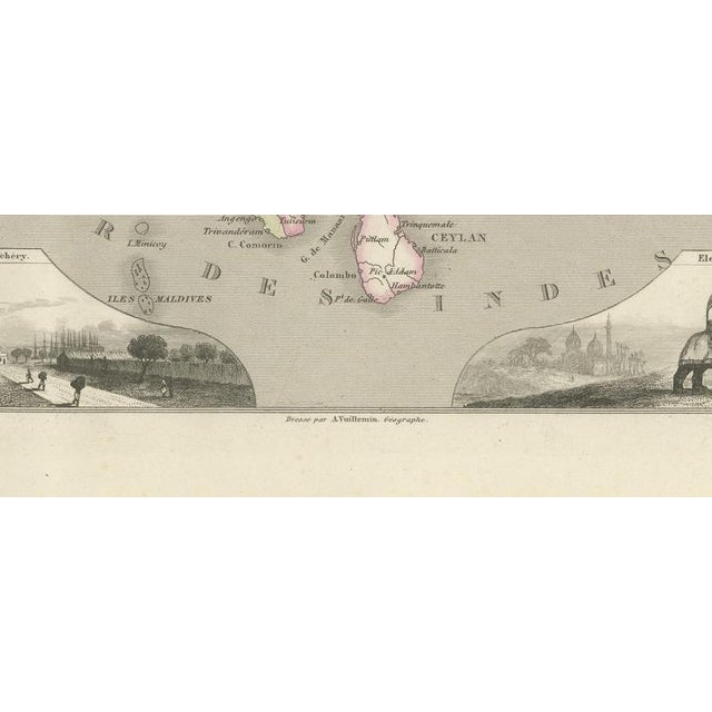 19th Century Antique Map of French India, Pondichery and Chandernagor, 1860 For Sale - Image 5 of 12