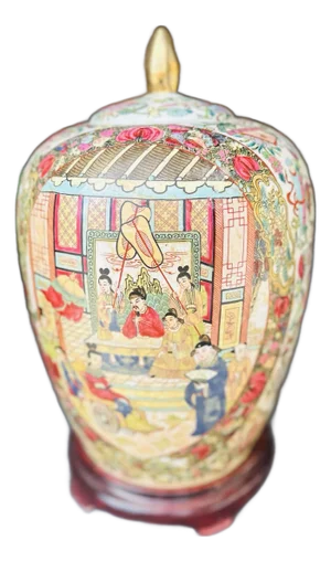 Vintage Chinoiserie Ginger Jar