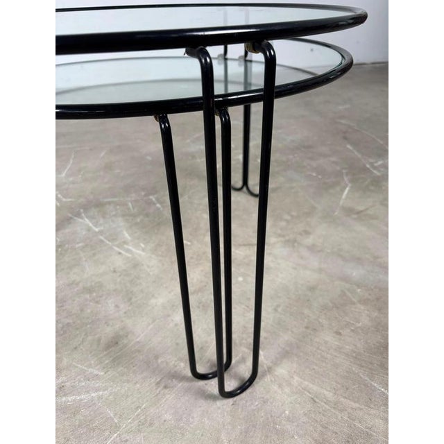 1970s Stacking Side Tables in Iron and Glass, 1970s, Set of 2 For Sale - Image 5 of 7