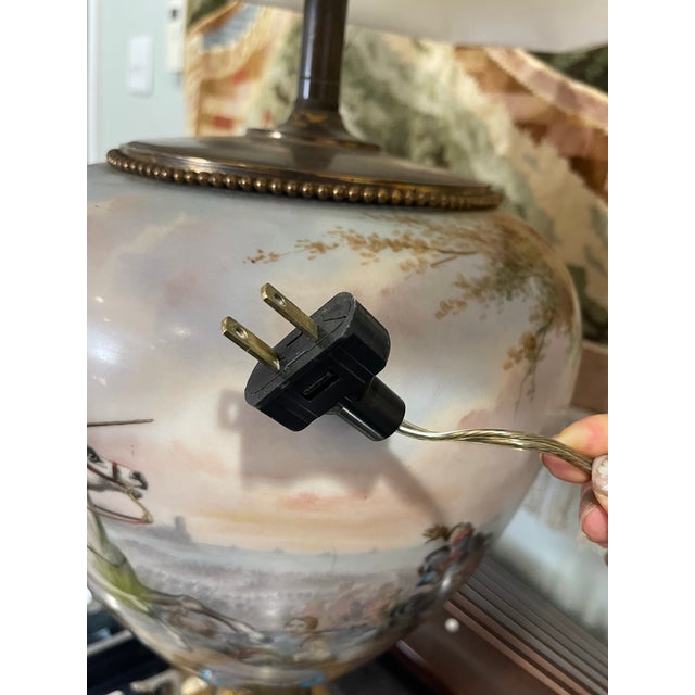 19th Century Sèvres-Style Porcelain Vase Lamp With Napoleonic Scene For Sale - Image 14 of 16