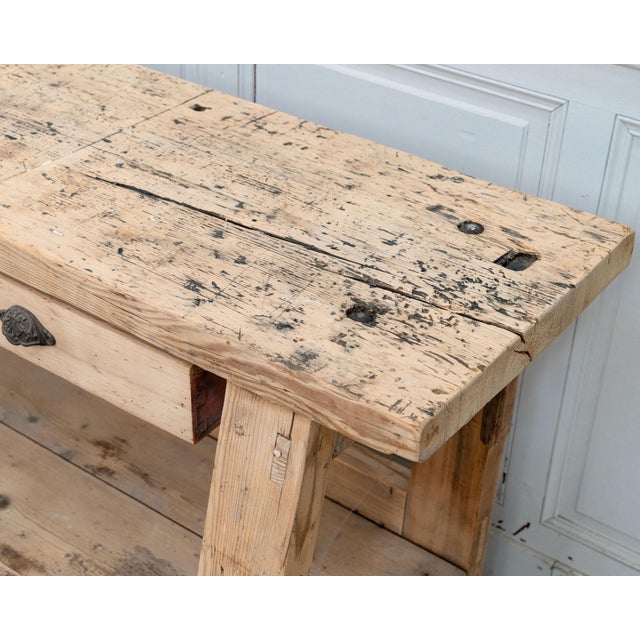 Antique Workbench in Fir Wood, 1940 For Sale - Image 14 of 16