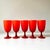 Vintage 1970s set of five Rosenthal Netter fire orange glass goblets. The set is silk soft to the touch, and a great blend...