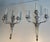 This very beautiful pair of large 3-arm sconces is made of silver-plated metal. The silver has remained in some areas. We...