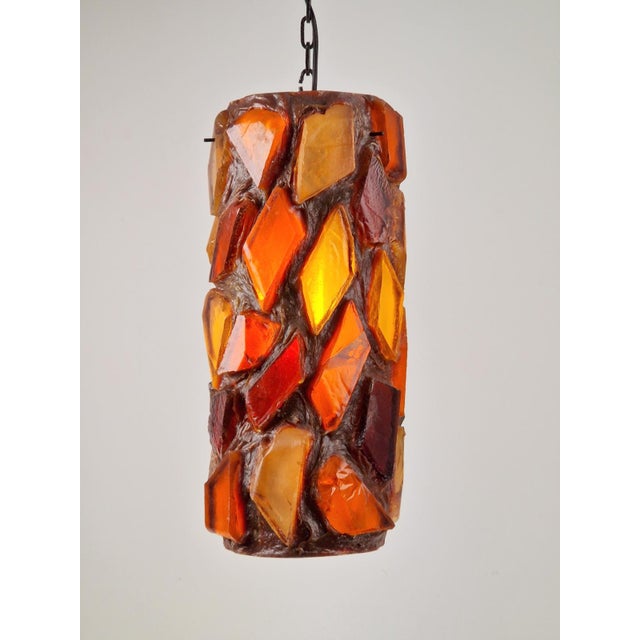 Brutalist Acrylic Swag Pendant Glass, 1960s For Sale - Image 4 of 12