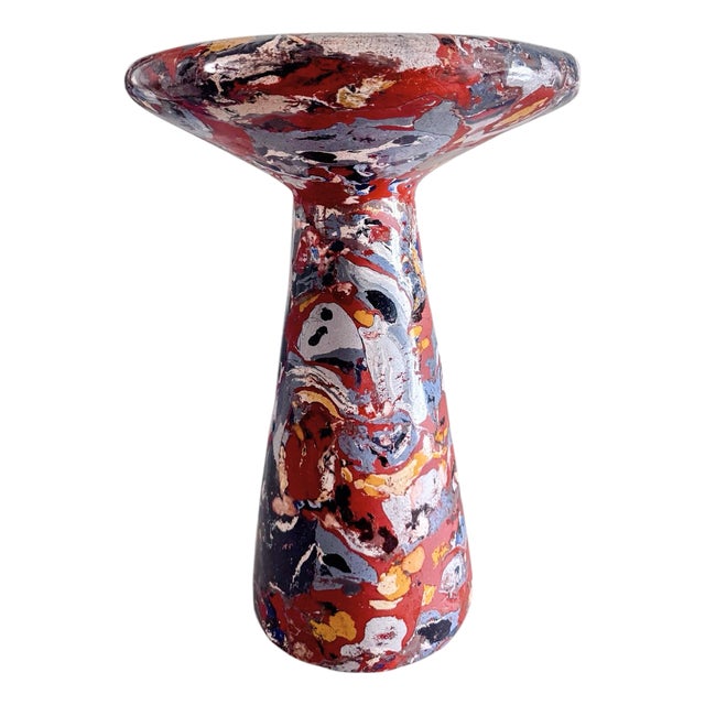 Modern Scagliola Side Table, Antica Breccia Di Aleppo Stone Design For Sale