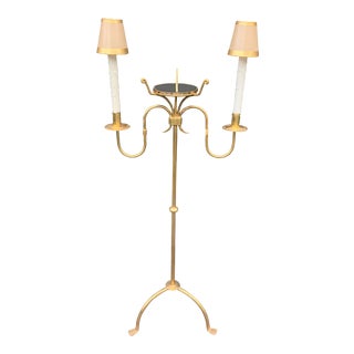 Vintage Tommi Parzinger Gilt Metal Floor Lamp For Sale