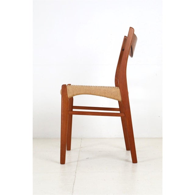 Mid-Century Modern Danish GS60 Chairs in Teak and Paper Cord by Arne Wahl Iversen for Glyngøre Stolefabrik, 1970s, Set of 6 For Sale - Image 3 of 18