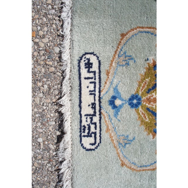 1980s Vintage Kashan Floral Blue & Gold Wool Area Rug - 9' X 13' For Sale - Image 12 of 13