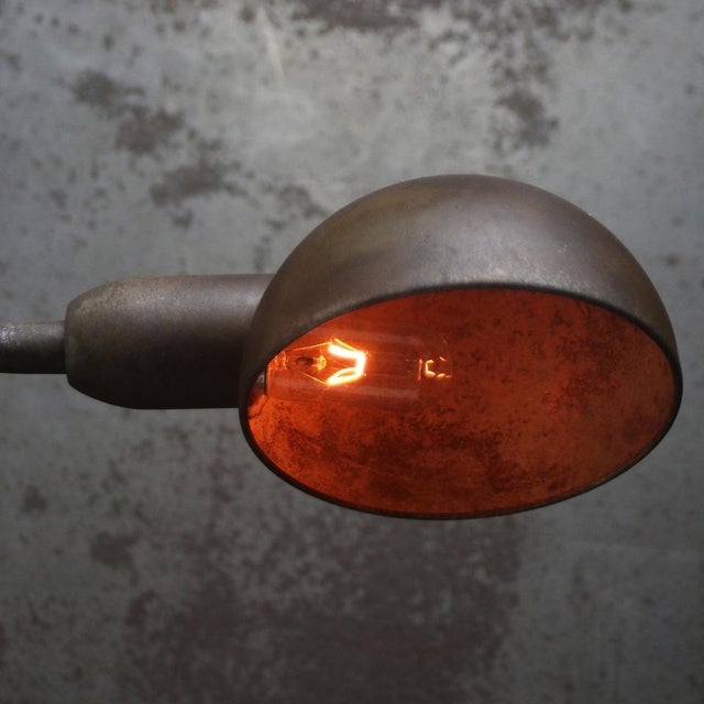 1950s Vintage Industrial Belgian Metal Machinist Table Light For Sale - Image 5 of 8