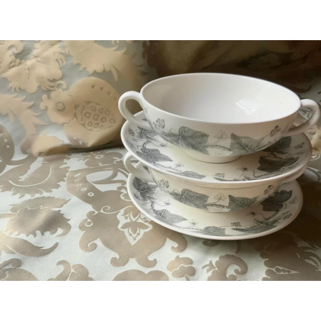 Wedgwood Napoleon Ivy Wedgwood "Melon Bowls" With Underliners - Imperial Legacy For Sale - Image 4 of 9