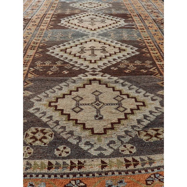 Tribal Antique Persian Lori Rug With All-Over Geometric Tribal Medallion Design 4'5 X 8'8 For Sale - Image 3 of 11