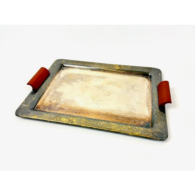 Art Deco Silver Plated Serving Tray with Bakelite Handle from František Bibus & Son, 1930s, in Very Good conditions....