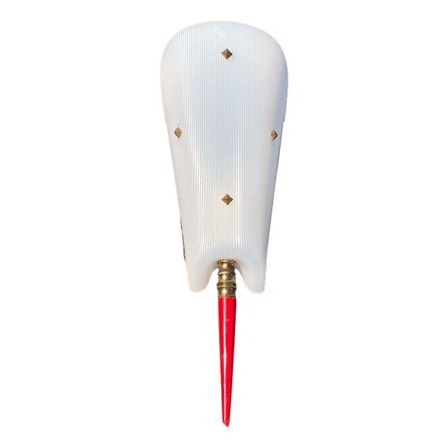 Mid-Century Modern Rocabilly White Ribbed Acrylic Glass Sconce, 1960s For Sale
