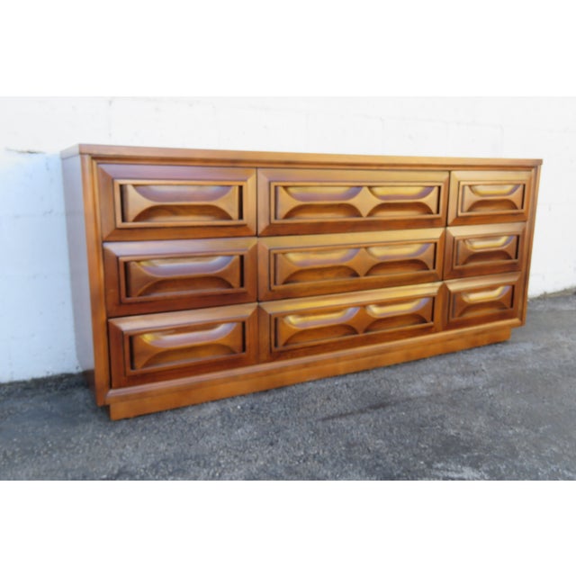 Mid Century Modern Low Long Dresser Bathroom Vanity 6290 For Sale - Image 14 of 16
